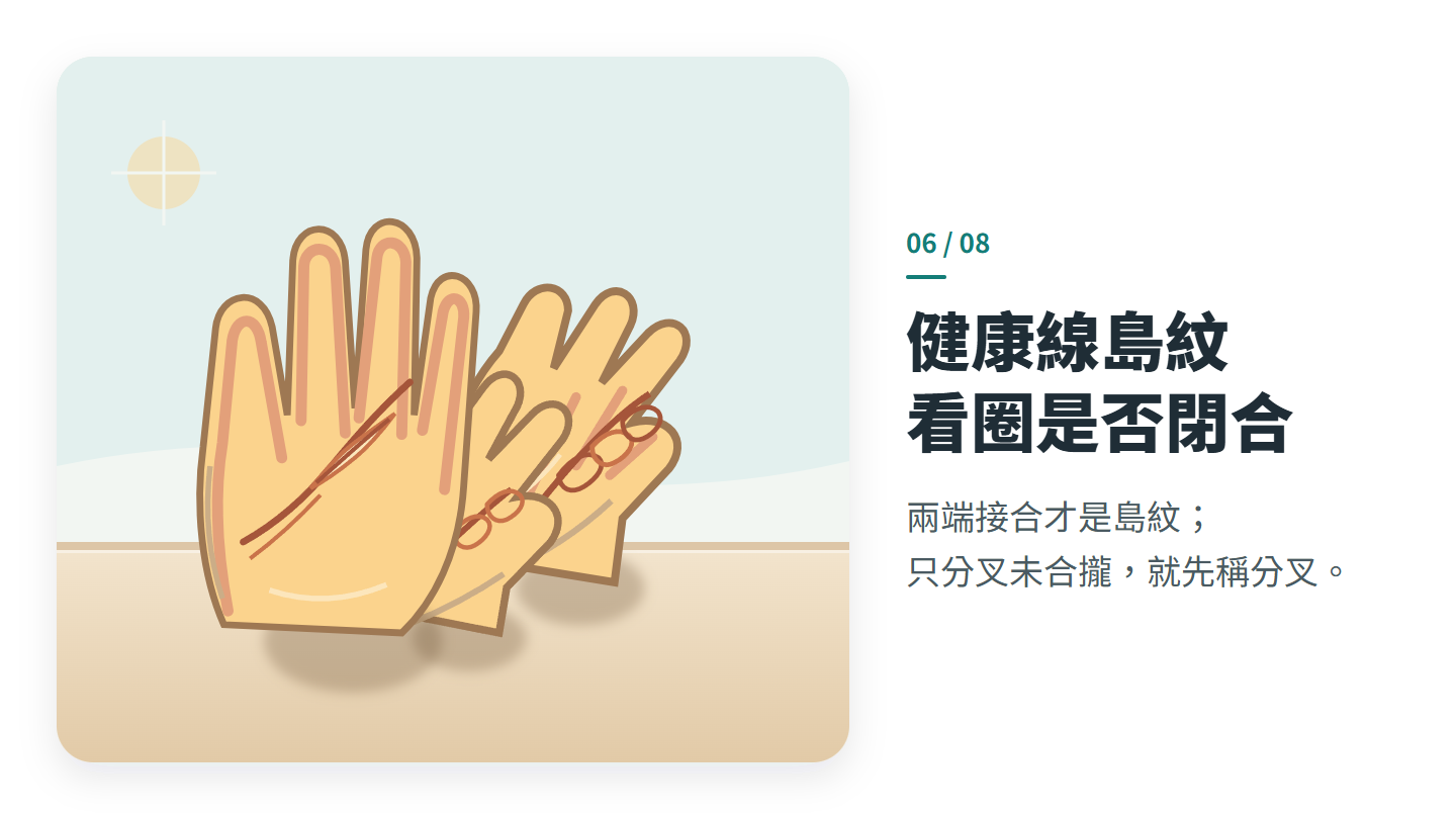 健康線島紋 看圈是否閉合