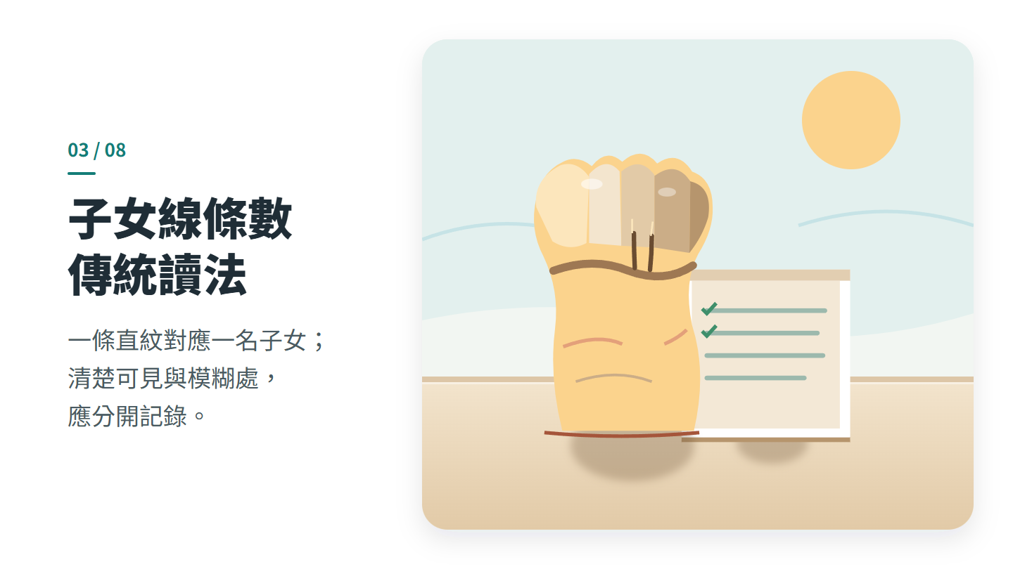 子女線條數 傳統讀法