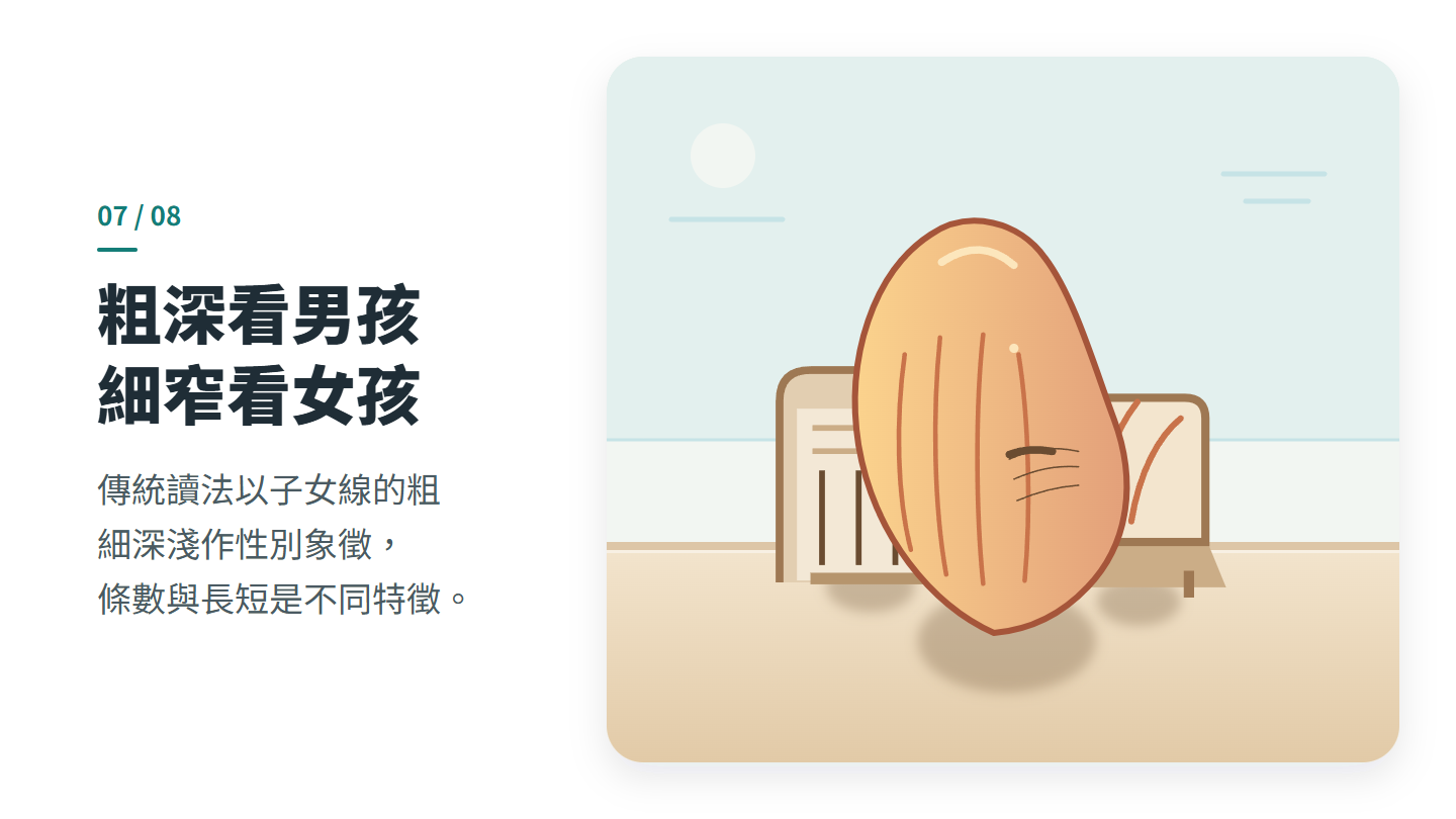 粗深看男孩 細窄看女孩