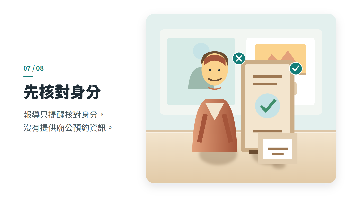 先核對身分