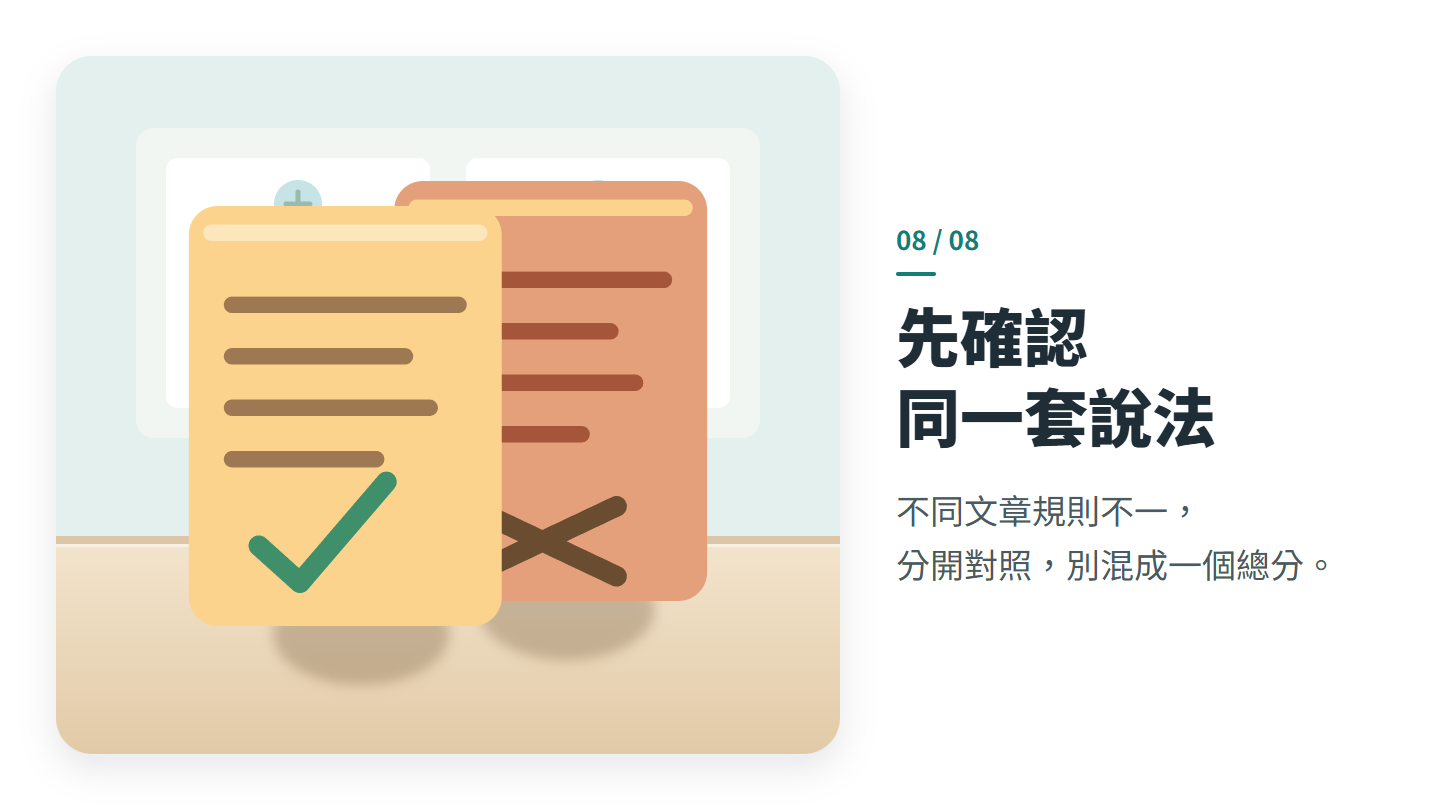 先確認 同一套說法