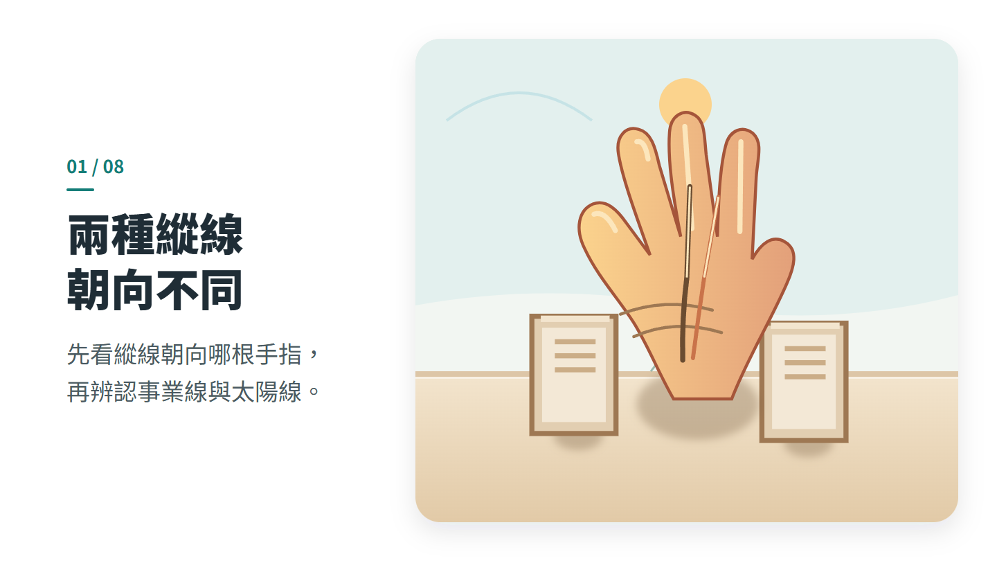 兩種縱線 朝向不同